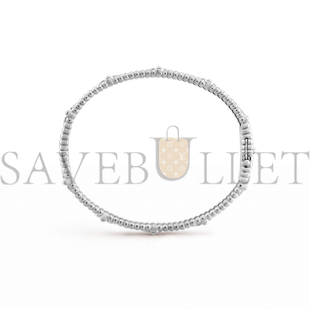 v*n cl*f arpels perlÉe sweet clovers bracelet, extra small model - white gold, Di*m*nd  vcarp6x800